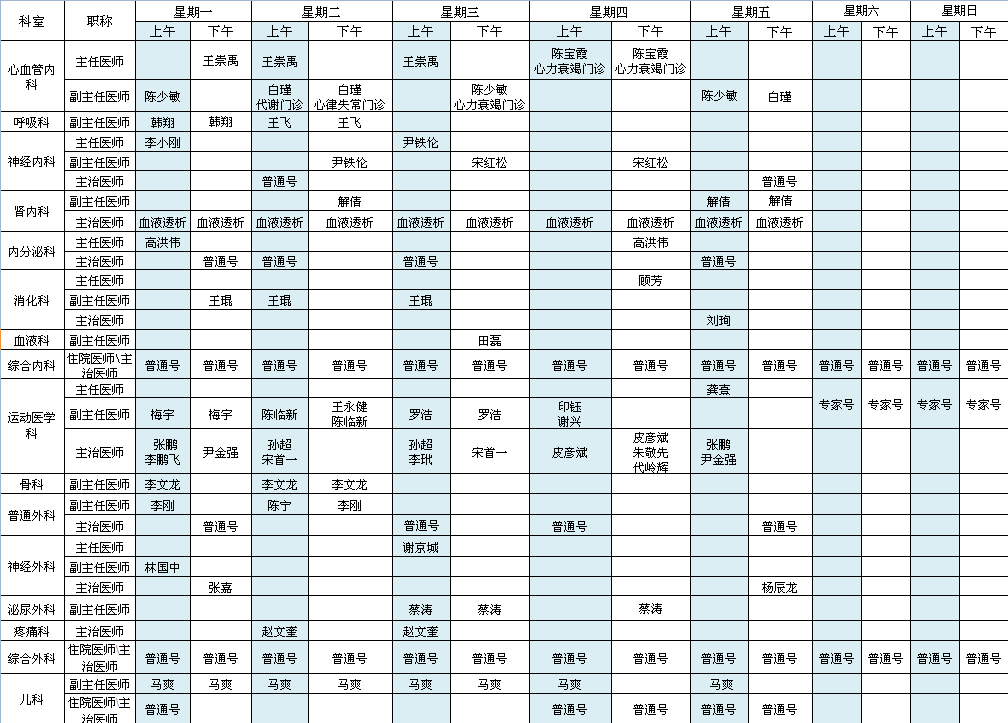 首都国际机场院区2021年2月出诊安排