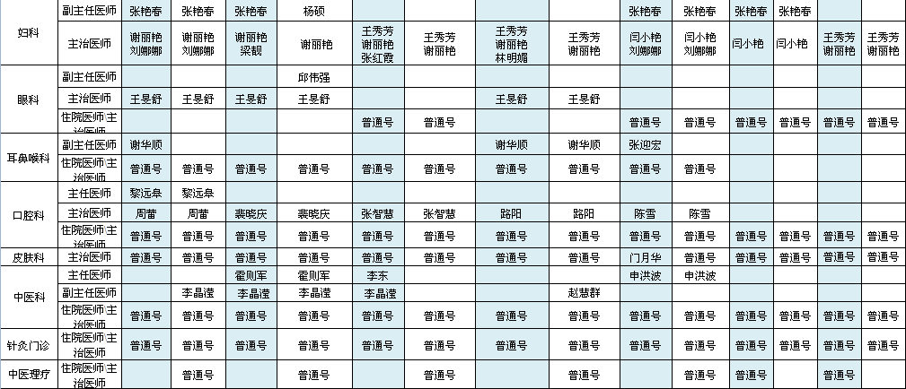 首都国际机场院区2021年2月出诊安排