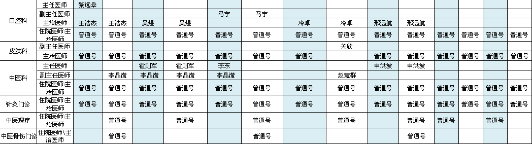 首都国际机场院区2021年3月出诊安排