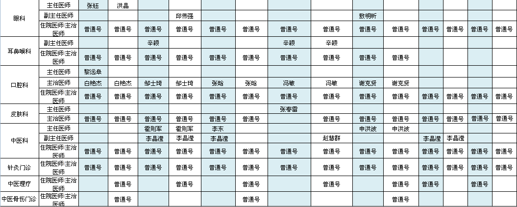  首都机场院区2021年8月出诊安排