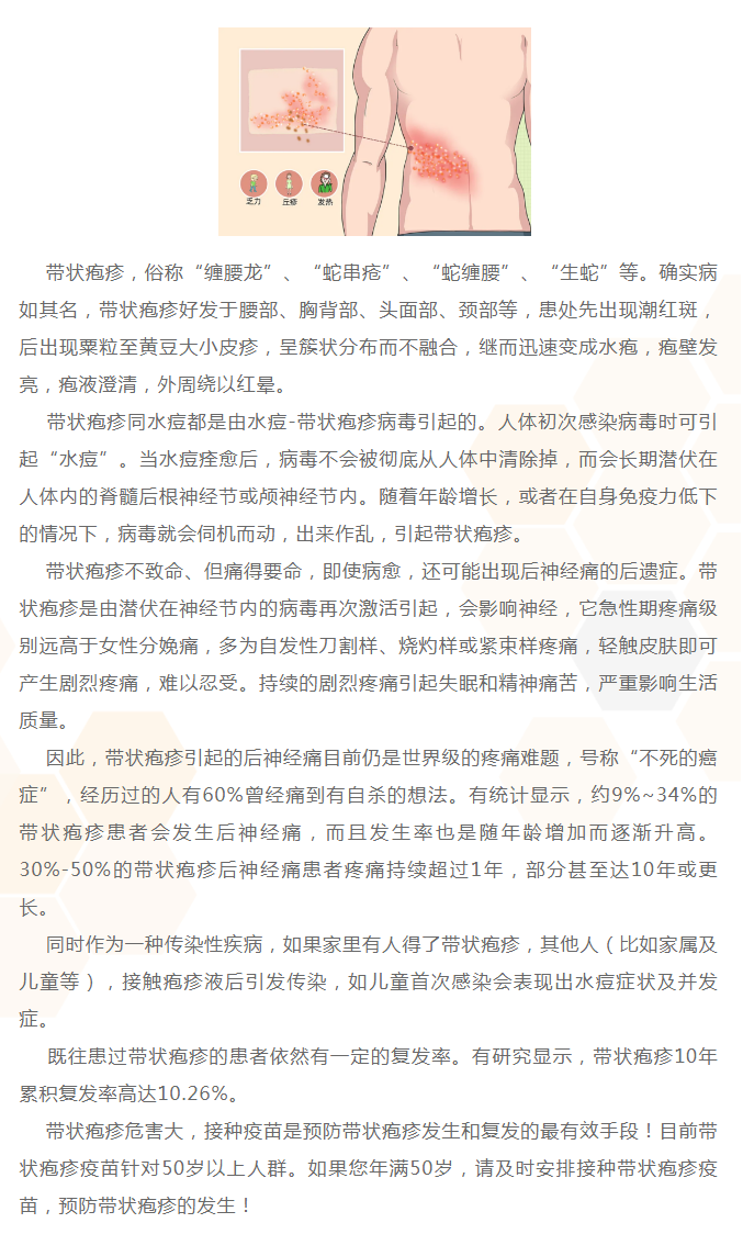 “缠腰龙”危害大，接种疫苗预防它