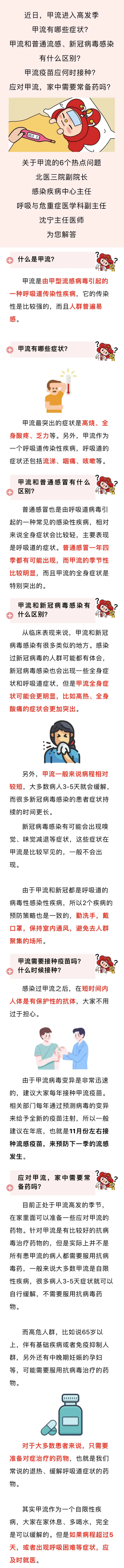 甲流患者需服用抗病毒药物吗？6个甲流热点问题，专家解答！