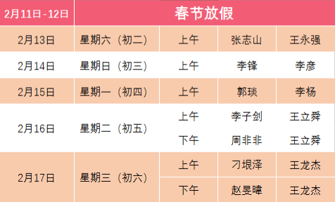 北医三院骨科春节放假、门诊安排