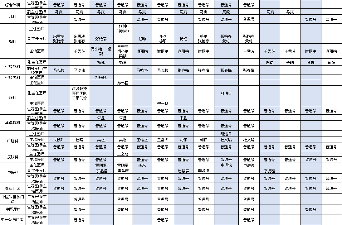 首都机场院区2022年9月出诊安排